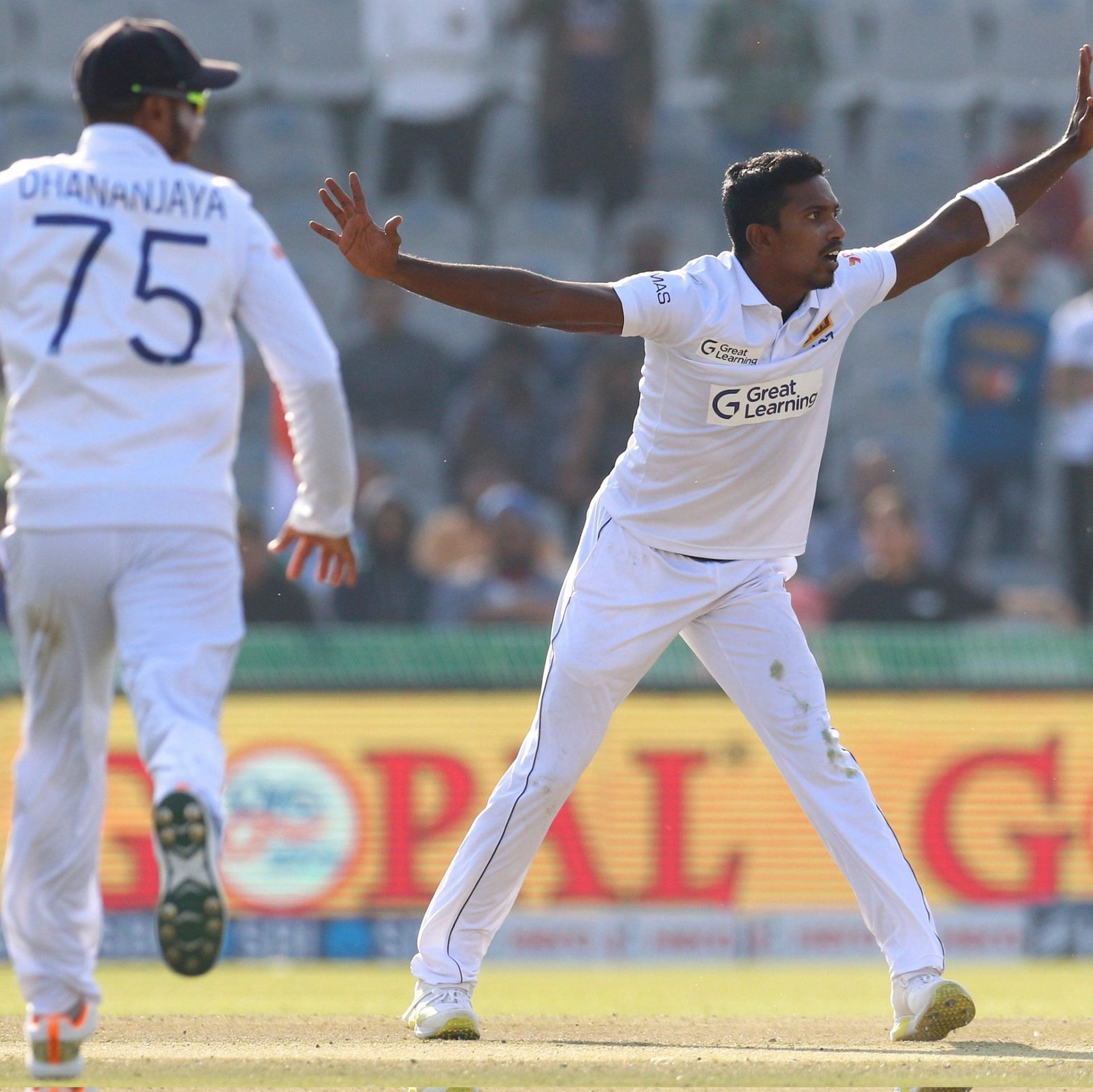 Vishwa Fernando during the first Ind vs SL Test